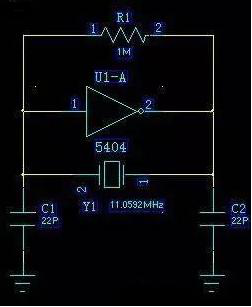 “图1：MCU的三点式电容振荡电路”