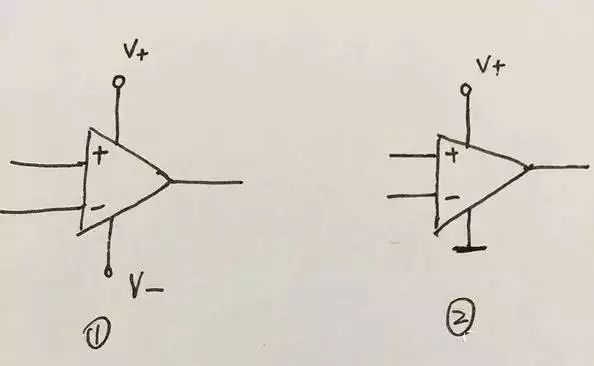 “图1-2：运可接的两种电源算放大器”