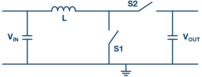“图1.用于从低电压生成高电压的升压拓扑。”