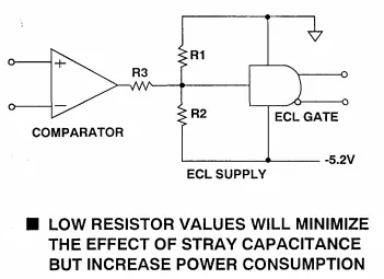 “图2：驱动ECL逻辑电路的运算放大器比较器”