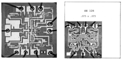 图32：在推出Signetics SE124 DTL触发器2年后，Fairchild的930系列DTL（右）更小、更便宜、更快